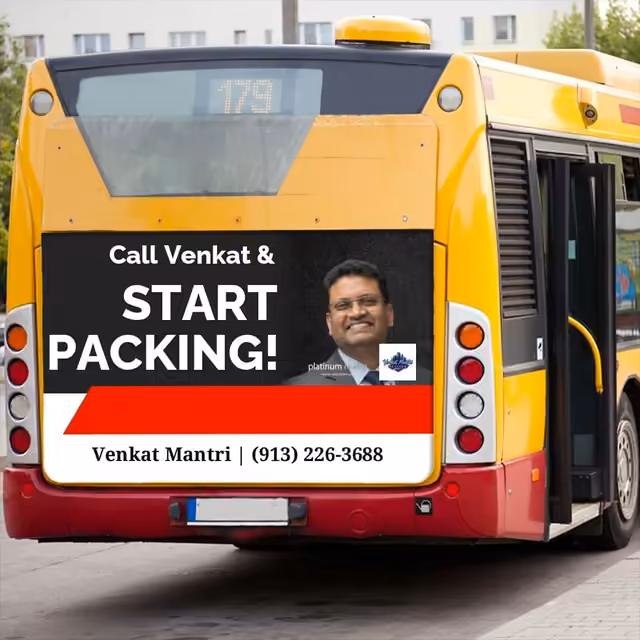 Bus ad for Venkat Mantri: Call Venkat & start packing